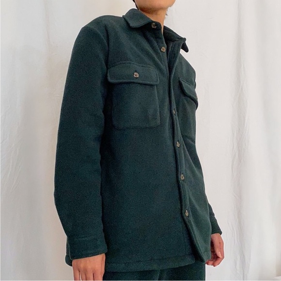 Aritzia TNA scarab dark green Virgil polar padded shirt jacket sz 2 preloved - Picture 11 of 13